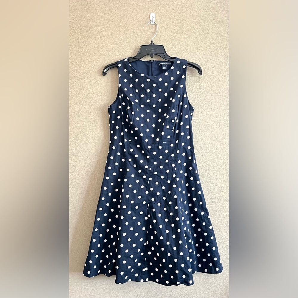 American Living Polka Dot A Line Dress